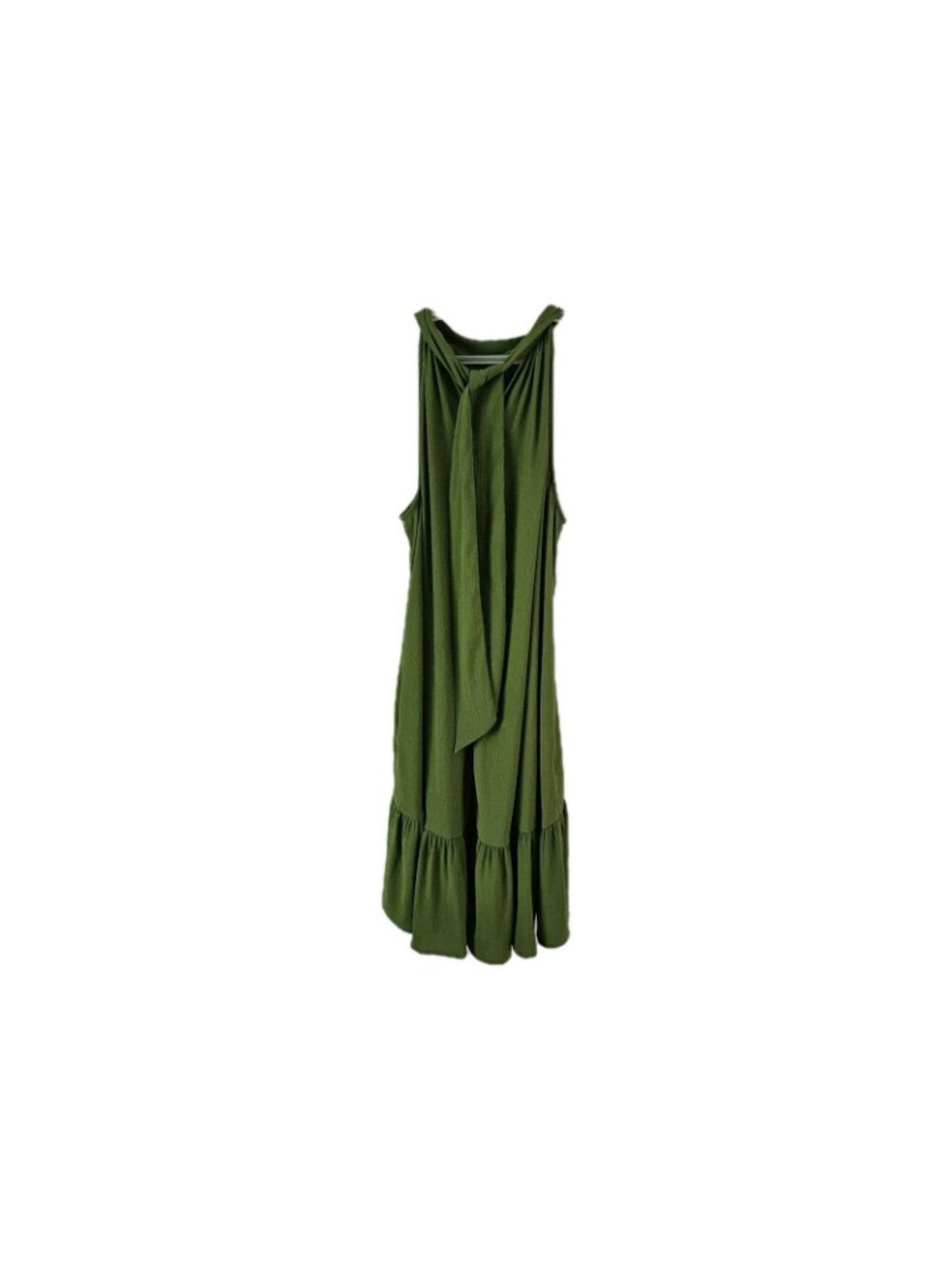 Scoop Olive Green Tiered Midi Dress Boho Flowy Tie Back Sleeveless Plus Size 16 - Picture 3 of 5